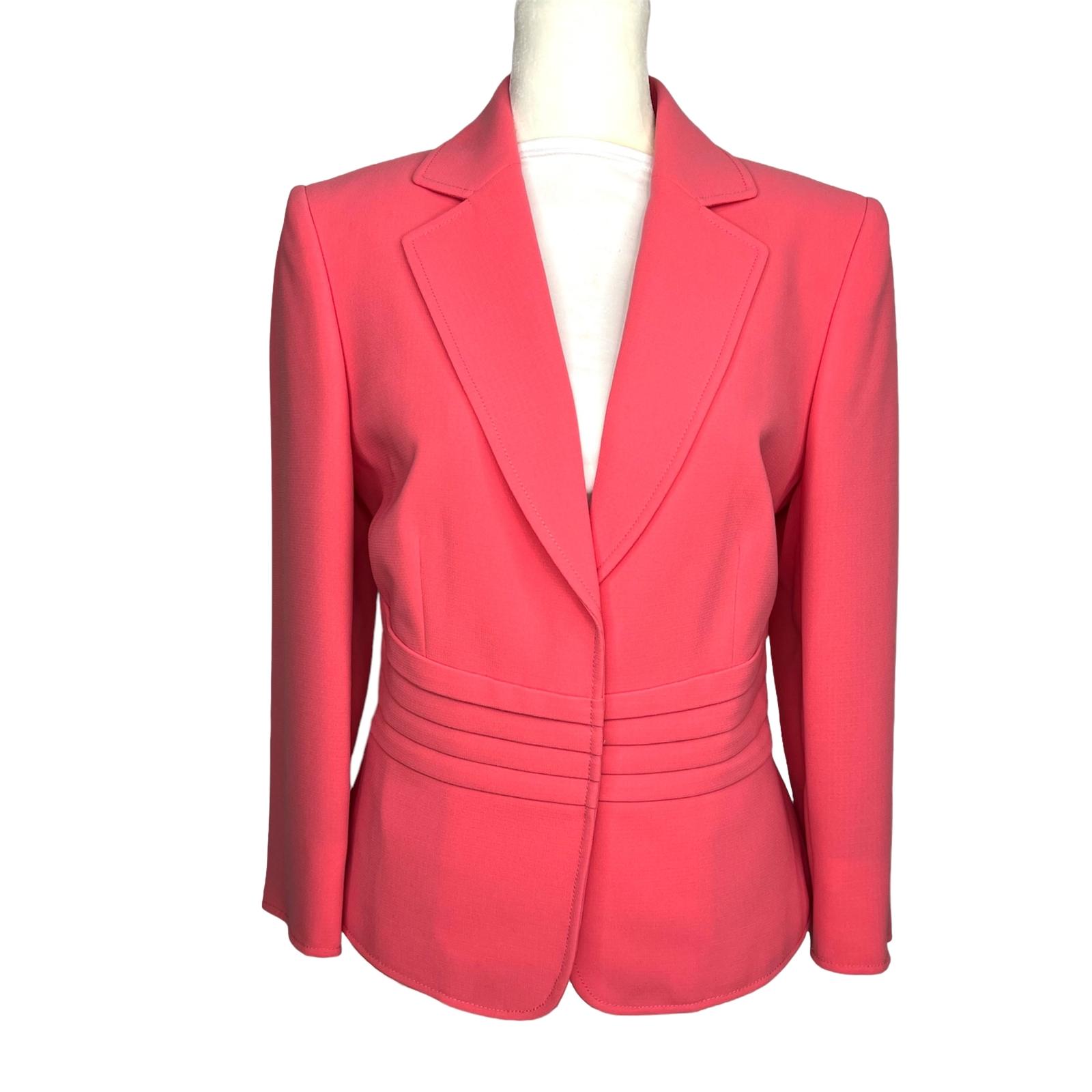 New TAHARI ASL Coral Polyester lined Single Breasted Notch Collar Blazer Size 8