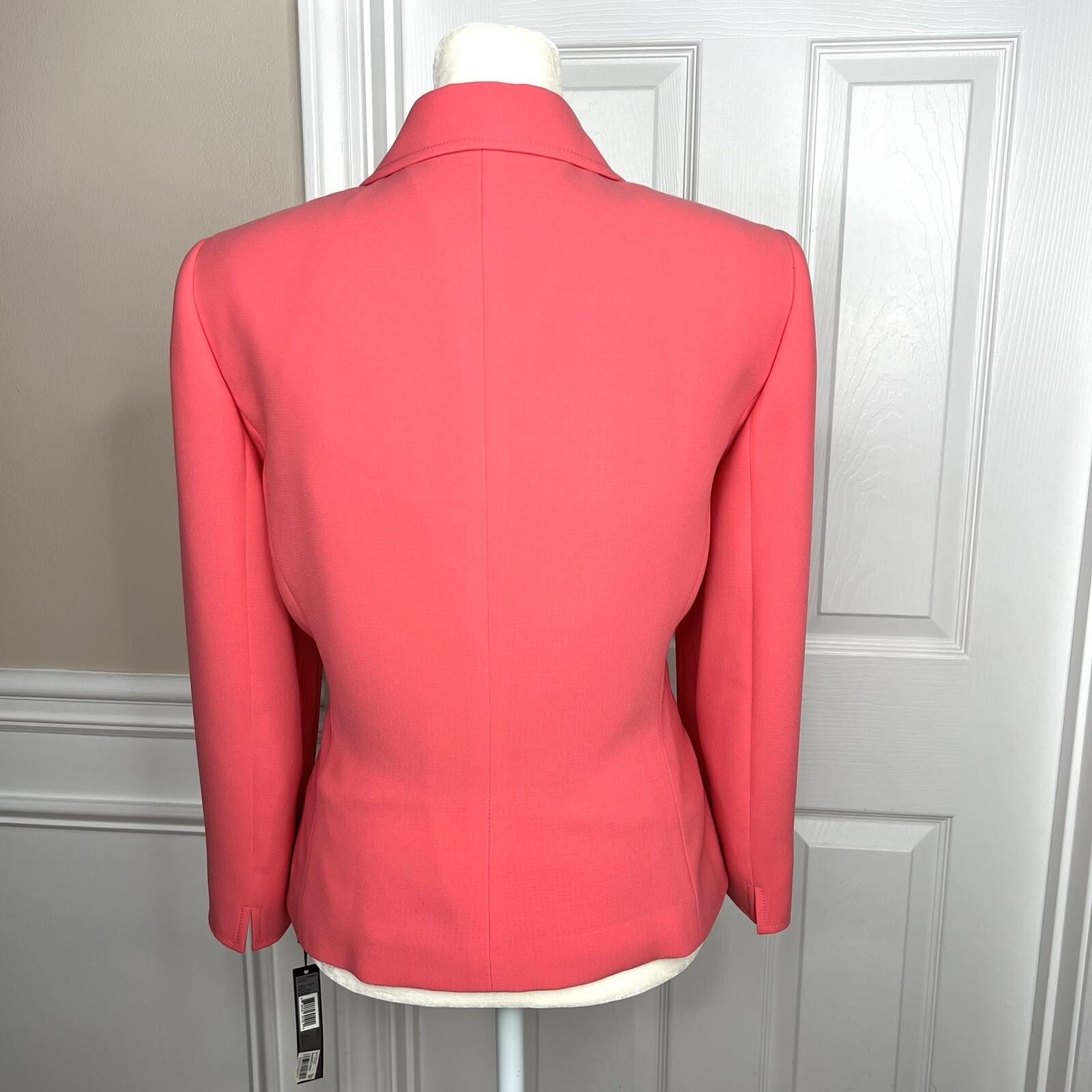 New TAHARI ASL Coral Polyester lined Single Breasted Notch Collar Blazer Size 8