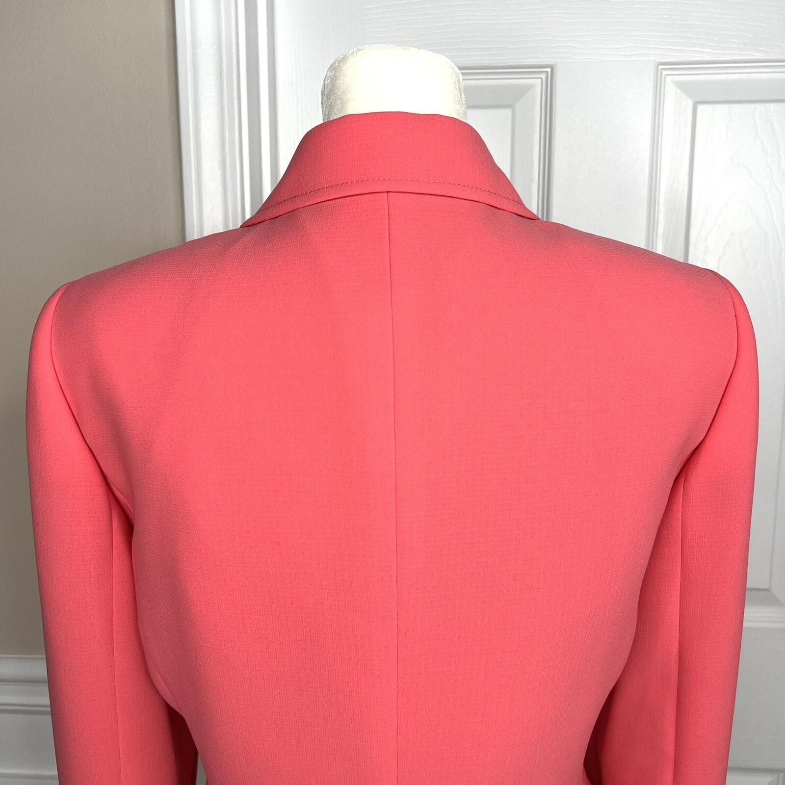 New TAHARI ASL Coral Polyester lined Single Breasted Notch Collar Blazer Size 8