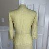 KASPER Women 2PC Light Green Linen Open Front Stand Up Collar Skirt Suit Size 6
