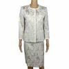 10-2178.jpg KASPER Rayon Polyester Cotton Skirt Suit Size 4 Beige 3/4 Sleeves 2PC Lined New
