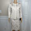 10-2179.jpg KASPER Rayon Polyester Cotton Skirt Suit Size 4 Beige 3/4 Sleeves 2PC Lined New