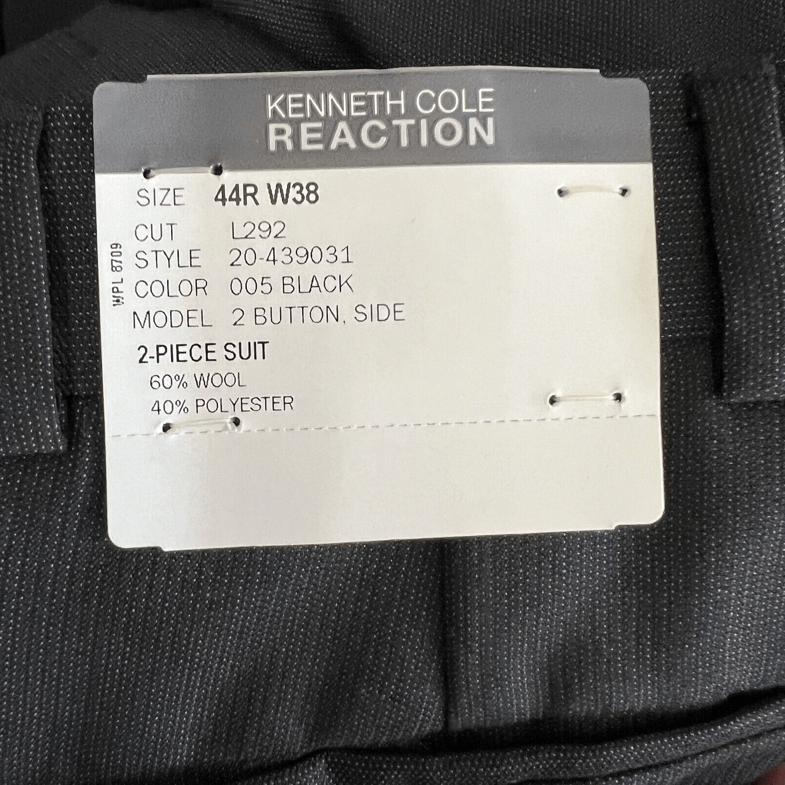 10-22.png Kenneth Cole Reaction Wool Polyester Suit 44R Pant 38 Gray The Slim Collection