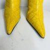 Aldo Leather Knee High Boots 6 Yellow Crocodile Embossed Pointed Toes Siletto