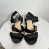 10-2210.jpg Kate Spade NY Black Soft Leather Buckle Ankle Strap Sandals 9M Block Heels
