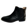 Coach Nichole Leather Booties Size 10 Black Gold Toe Plaque Beadchain Trim