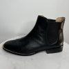 Coach Nichole Leather Booties Size 10 Black Gold Toe Plaque Beadchain Trim