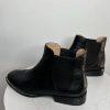 Coach Nichole Leather Booties Size 10 Black Gold Toe Plaque Beadchain Trim
