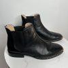 Coach Nichole Leather Booties Size 10 Black Gold Toe Plaque Beadchain Trim
