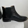 Coach Nichole Leather Booties Size 10 Black Gold Toe Plaque Beadchain Trim