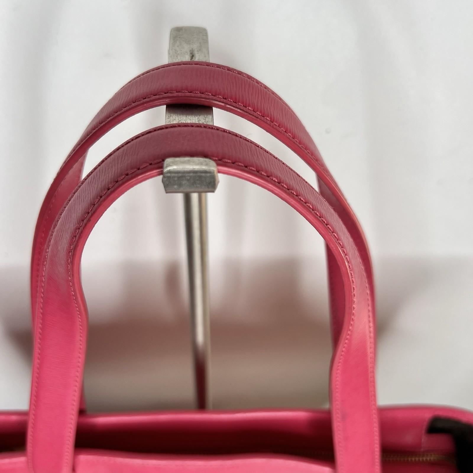 Ralph Lauren Bennington Medium Tote Shopper Handbag Saffiano Leather Fuchsia
