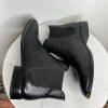 Coach Nichole Leather Booties Size 10 Black Gold Toe Plaque Beadchain Trim