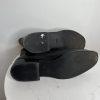 Coach Nichole Leather Booties Size 10 Black Gold Toe Plaque Beadchain Trim