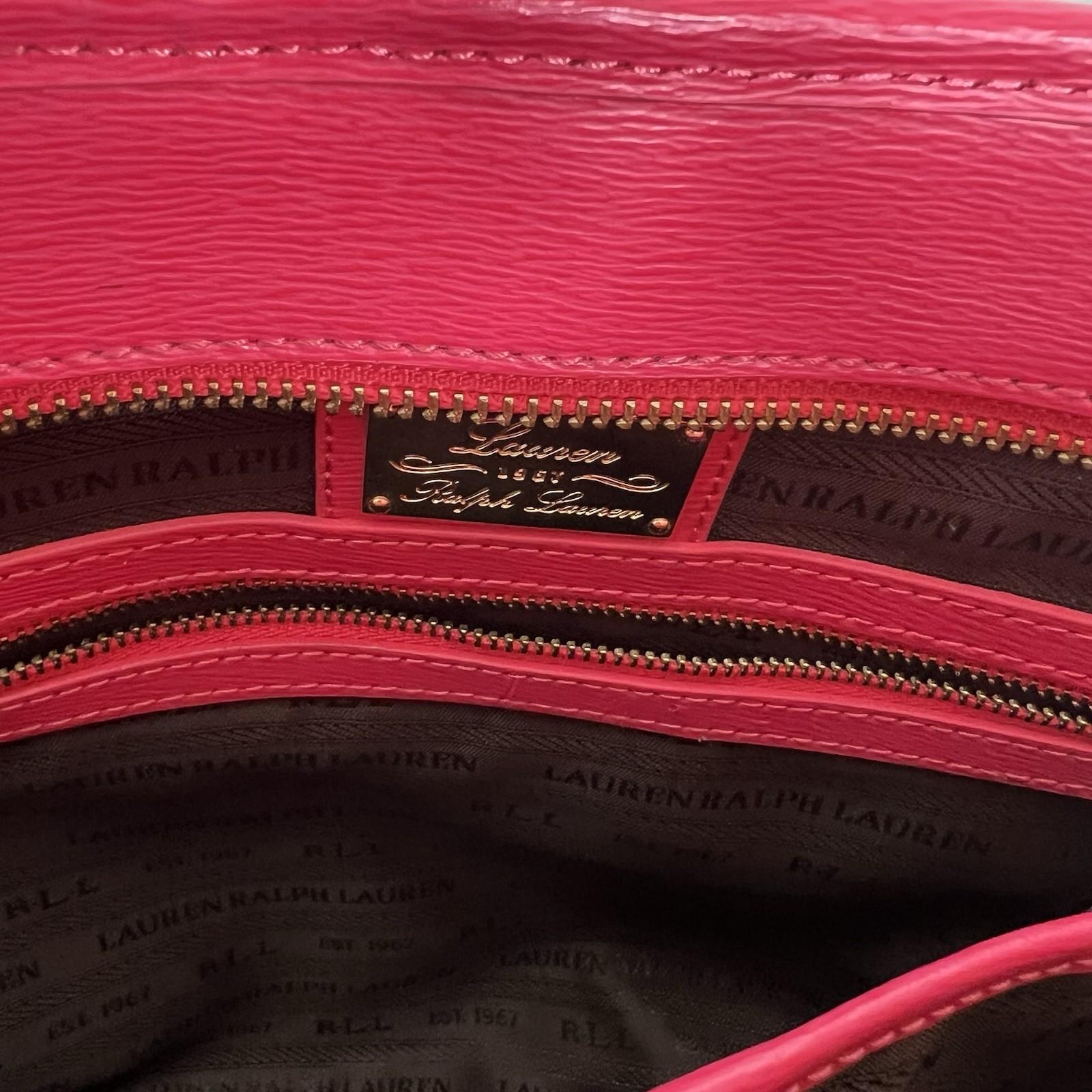 Ralph Lauren Bennington Medium Tote Shopper Handbag Saffiano Leather Fuchsia