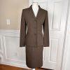 EVAN PICONE Women 2PC Brown Polyester Lined Skirt Suit Size 8