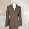 EVAN PICONE Women 2PC Brown Polyester Lined Skirt Suit Size 8