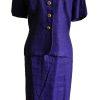 10-2264.jpg LIZ CLAIBORNE Beautiful Linen Pink Purple Short Sleeves Skirt Suit Size 12P