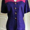 10-2265.jpg LIZ CLAIBORNE Beautiful Linen Pink Purple Short Sleeves Skirt Suit Size 12P