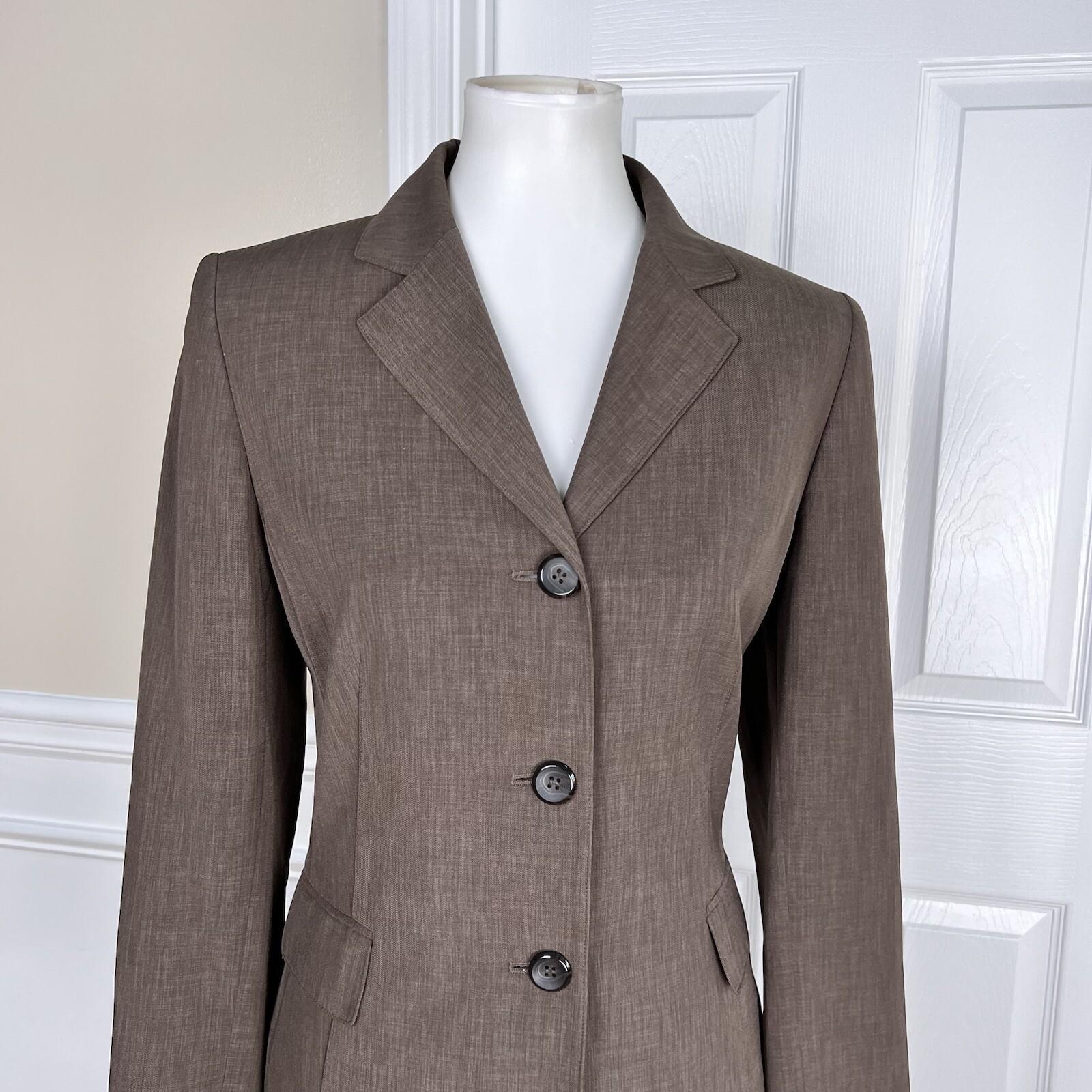 EVAN PICONE Women 2PC Brown Polyester Lined Skirt Suit Size 8