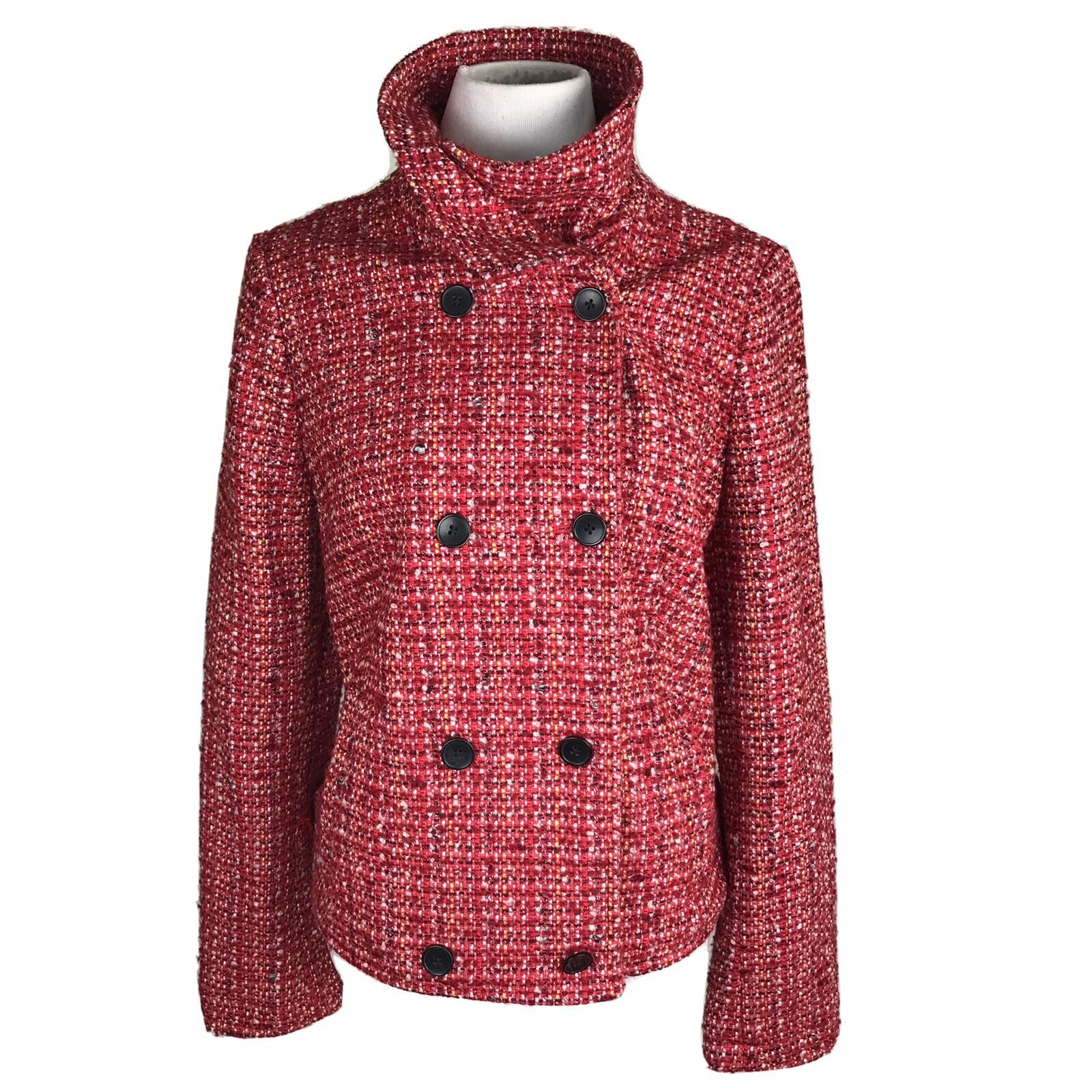 GAP Women Beautiful Red Cotton Blend Double Breasted lined Coat Size M