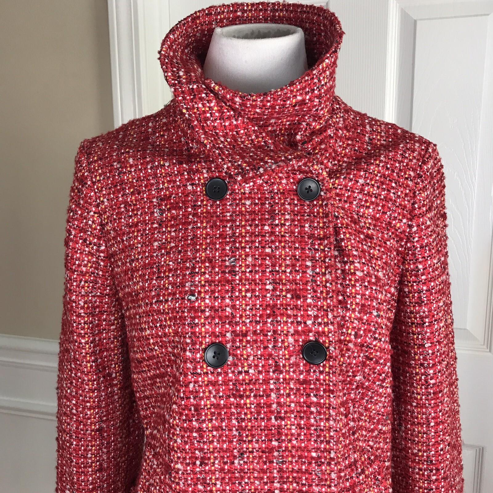 GAP Women Beautiful Red Cotton Blend Double Breasted lined Coat Size M