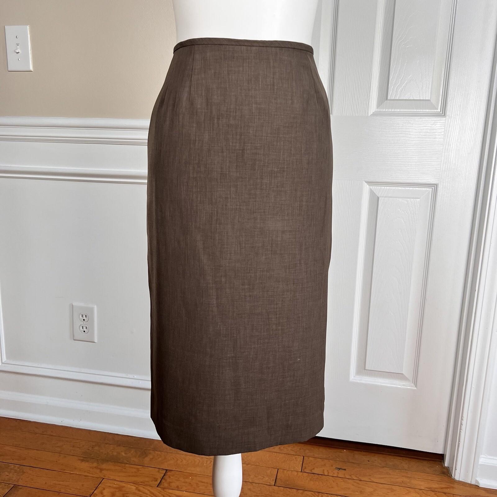 EVAN PICONE Women 2PC Brown Polyester Lined Skirt Suit Size 8
