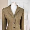 Le Suit Women Polyester Blazer Suit Size 10P Green Lined Notch Collar 1PC