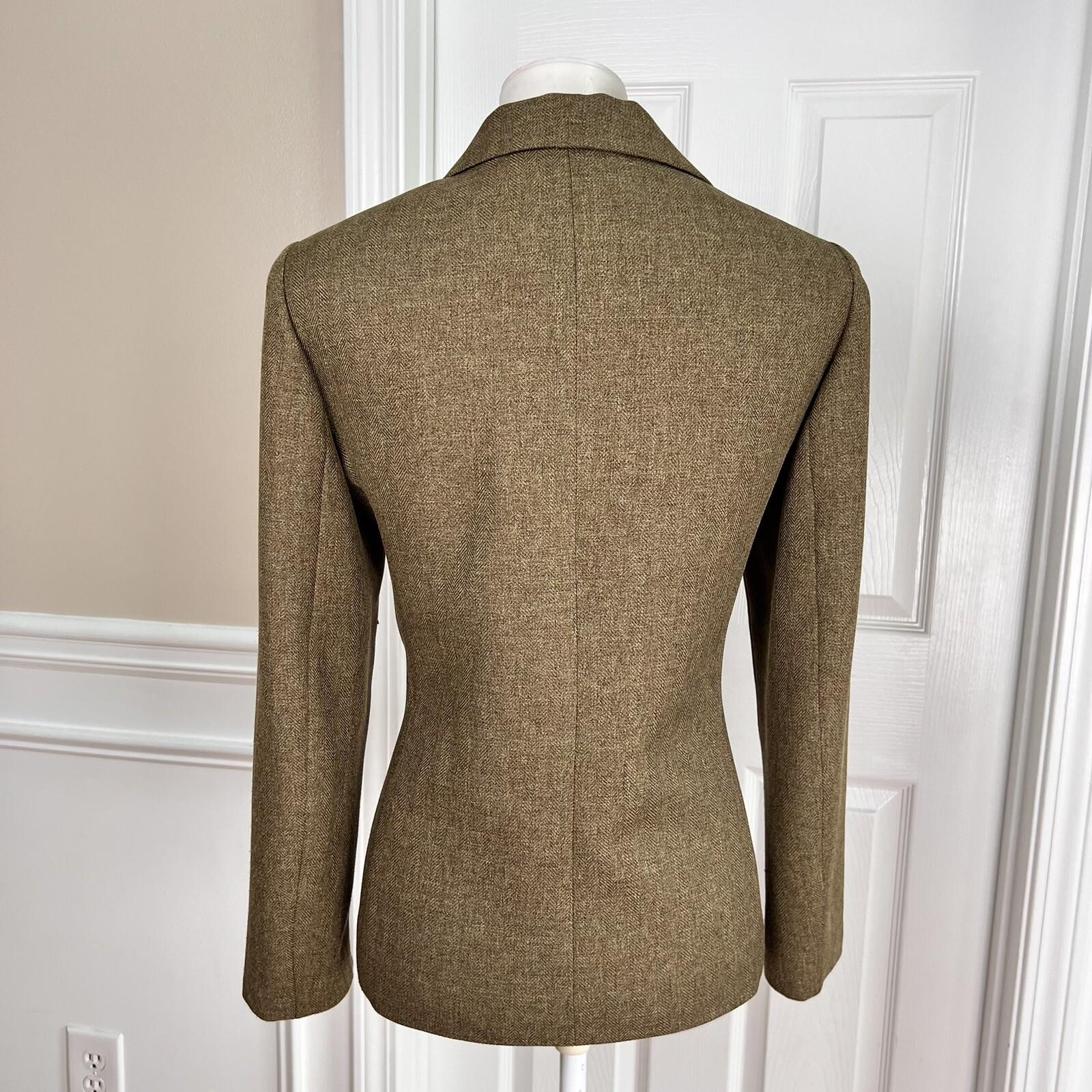 Le Suit Women Polyester Blazer Suit Size 10P Green Lined Notch Collar 1PC