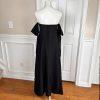 10-2289.jpg ELOQUII Black Polyester Spandex Cold Shoulder High Low Collarless Dress SZ 14