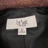 Le Suit Women Metallic Polyester Blazer Size 4P Orange Lined Faux Pockets 1PC