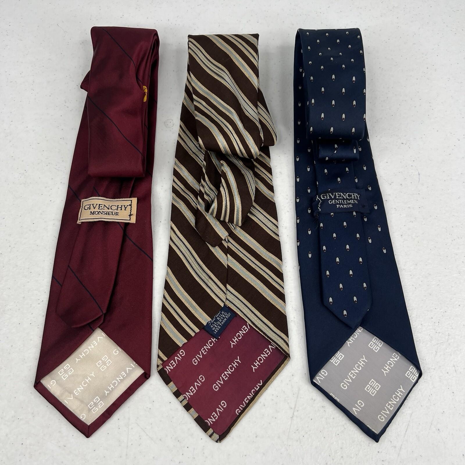 Vintage Givenchy Gentlemen Monsieur Men Silk Neck Tie Lot of 3 Business Classic