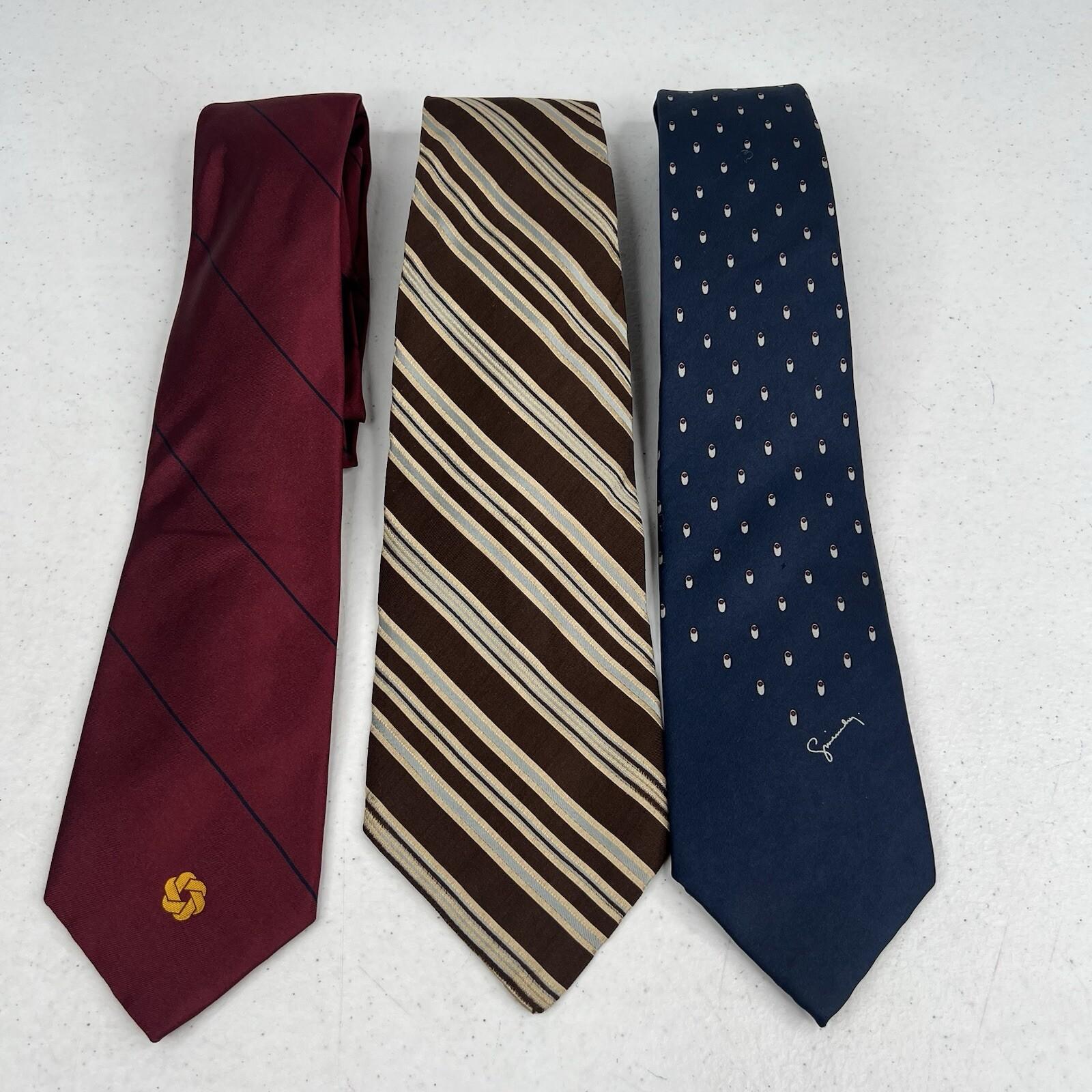 Vintage Givenchy Gentlemen Monsieur Men Silk Neck Tie Lot of 3 Business Classic