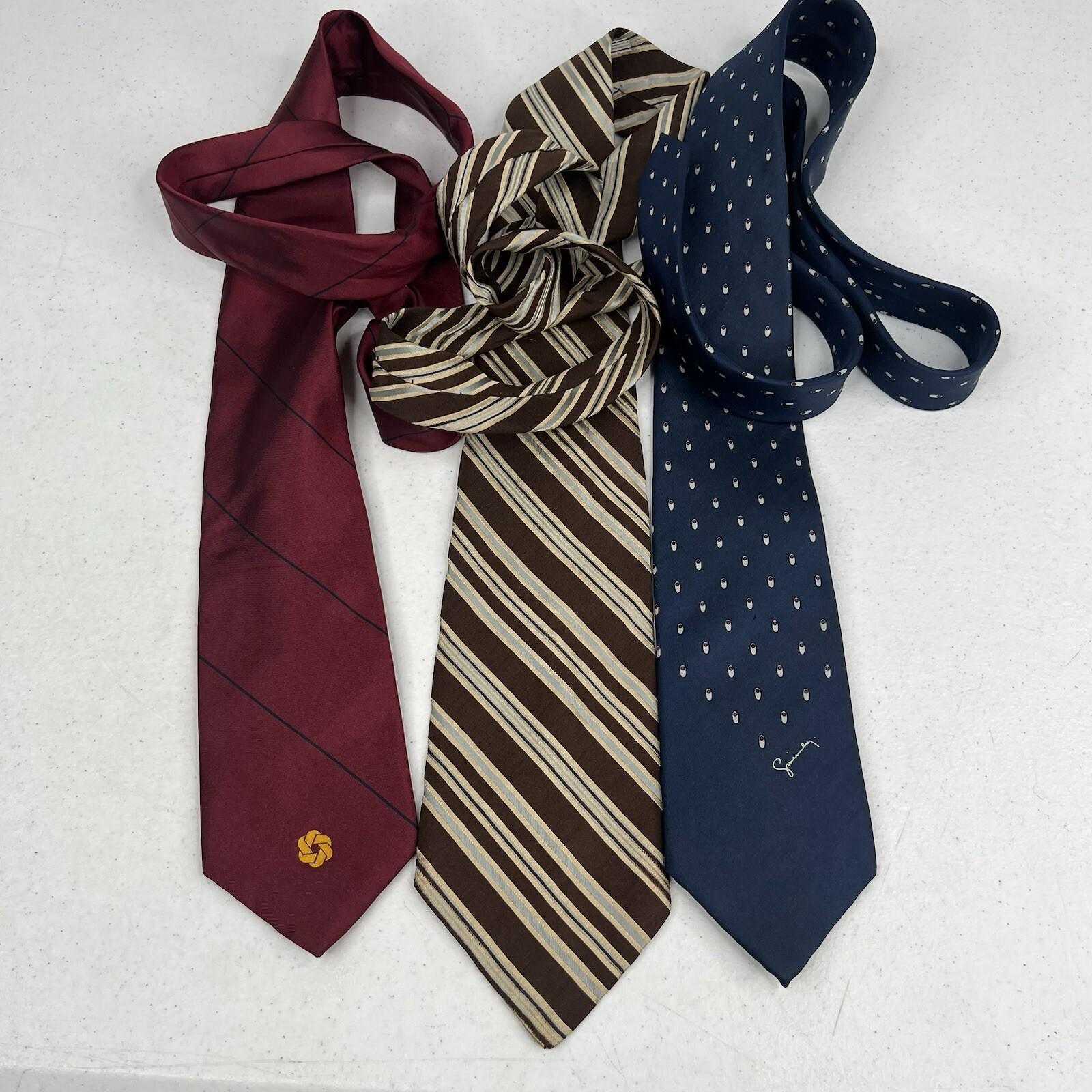 Vintage Givenchy Gentlemen Monsieur Men Silk Neck Tie Lot of 3 Business Classic