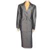 K&B Polyester Metallic Skirt Suit Size 12 Slate Gray Beaded Lined Cocktail  2PC