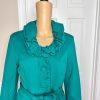 INC INTERNATIONAL CONCEPTS Green Rayon Nylon Spandex Ruffle Belted Blazer SZ M