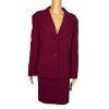 New KASPER 2PC Burgundy Wool Mismatch Cocktail Skirt (SZ 14P) Suit (Size 14)