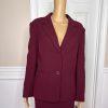 New KASPER 2PC Burgundy Wool Mismatch Cocktail Skirt (SZ 14P) Suit (Size 14)