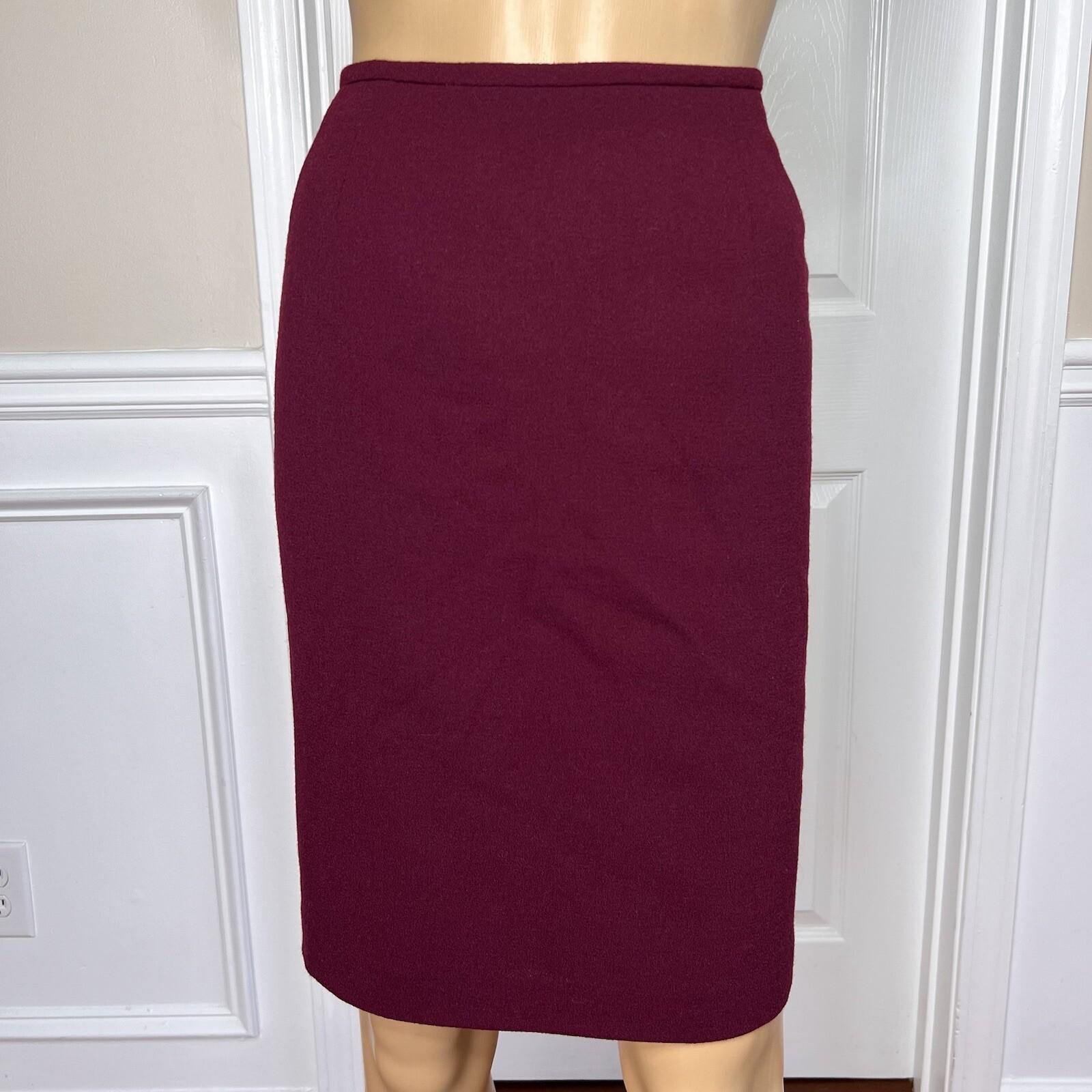 New KASPER 2PC Burgundy Wool Mismatch Cocktail Skirt (SZ 14P) Suit (Size 14)