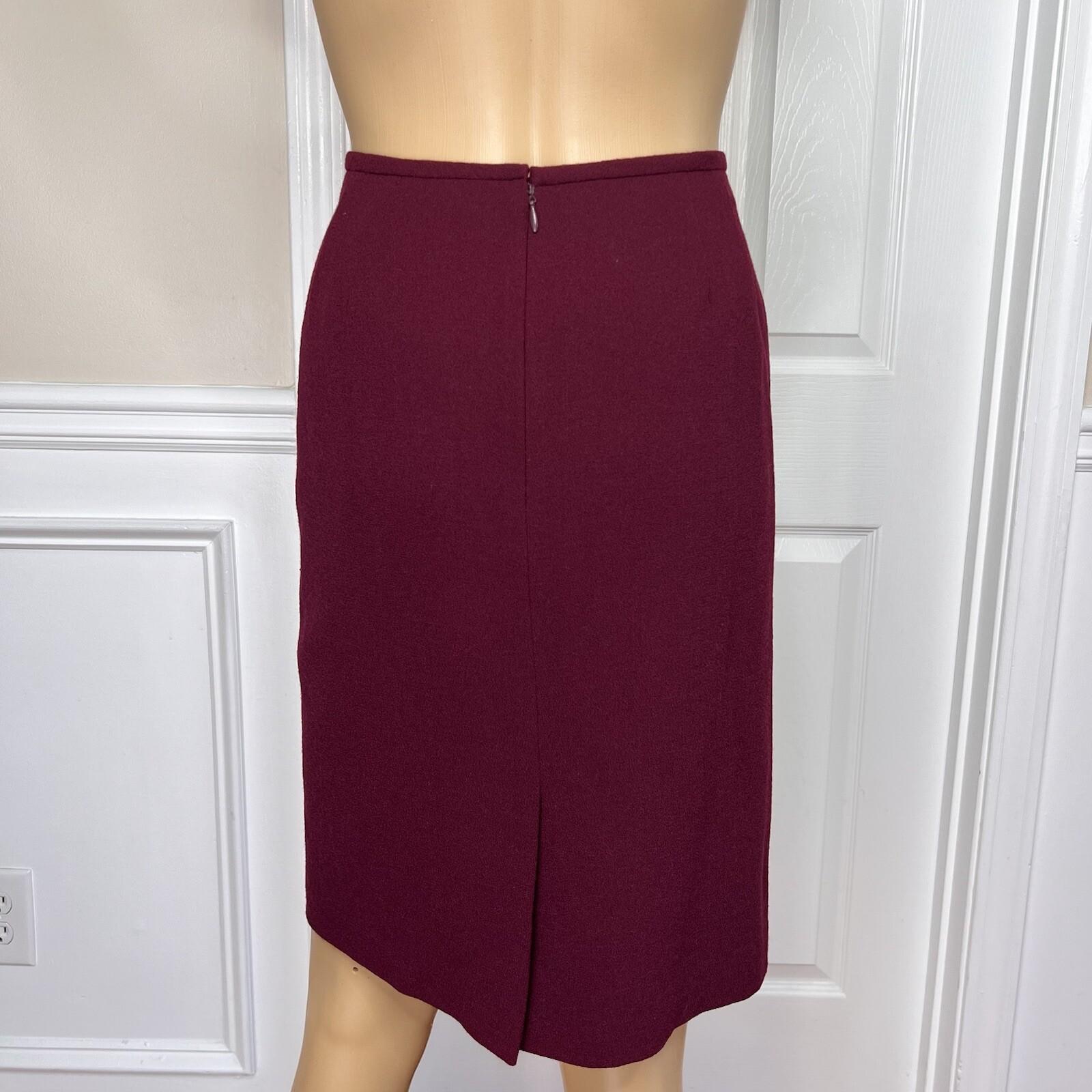 New KASPER 2PC Burgundy Wool Mismatch Cocktail Skirt (SZ 14P) Suit (Size 14)