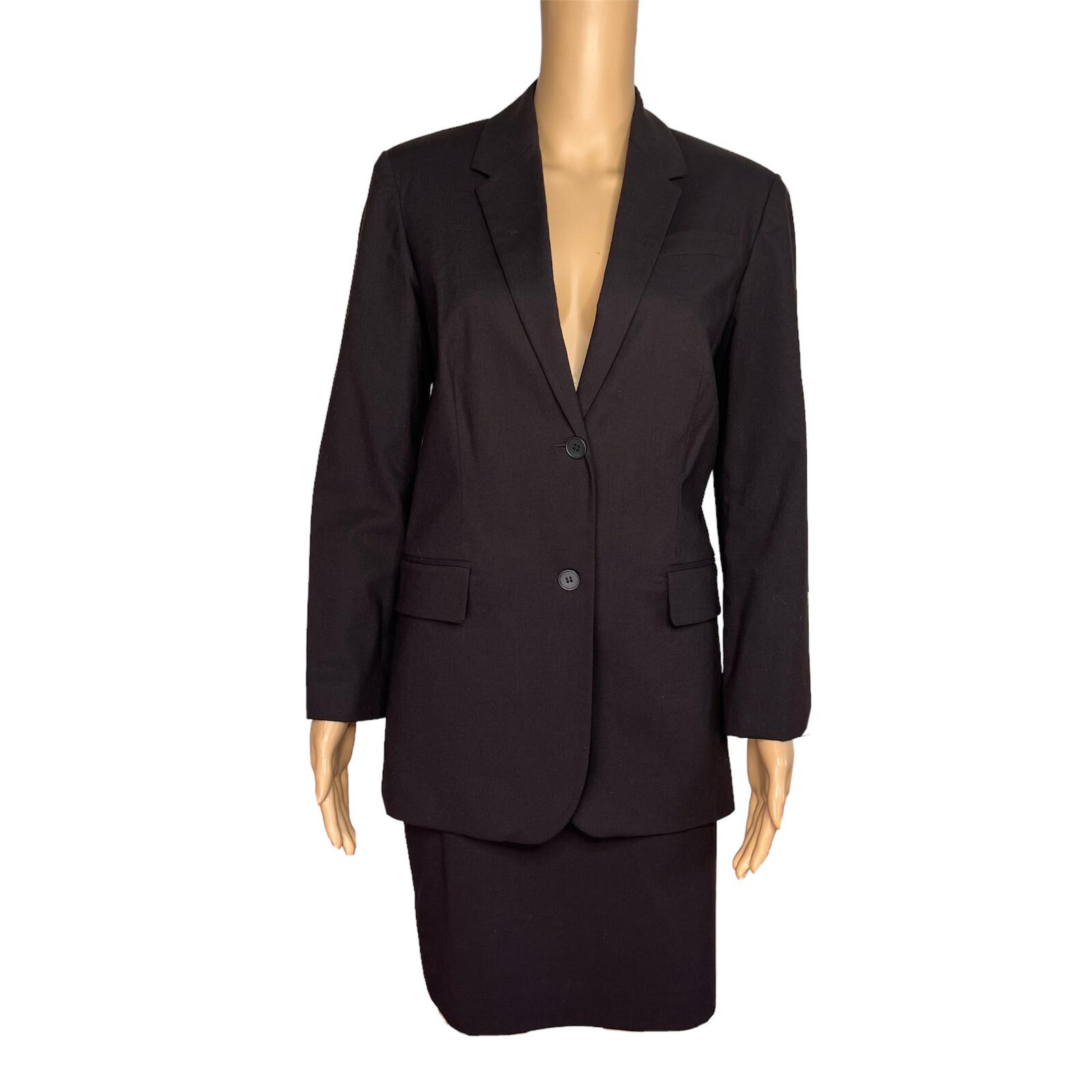 The Limited Polyester Wool Stretch Skirt Suit Size 6 Brown Lined Career 2 Piece