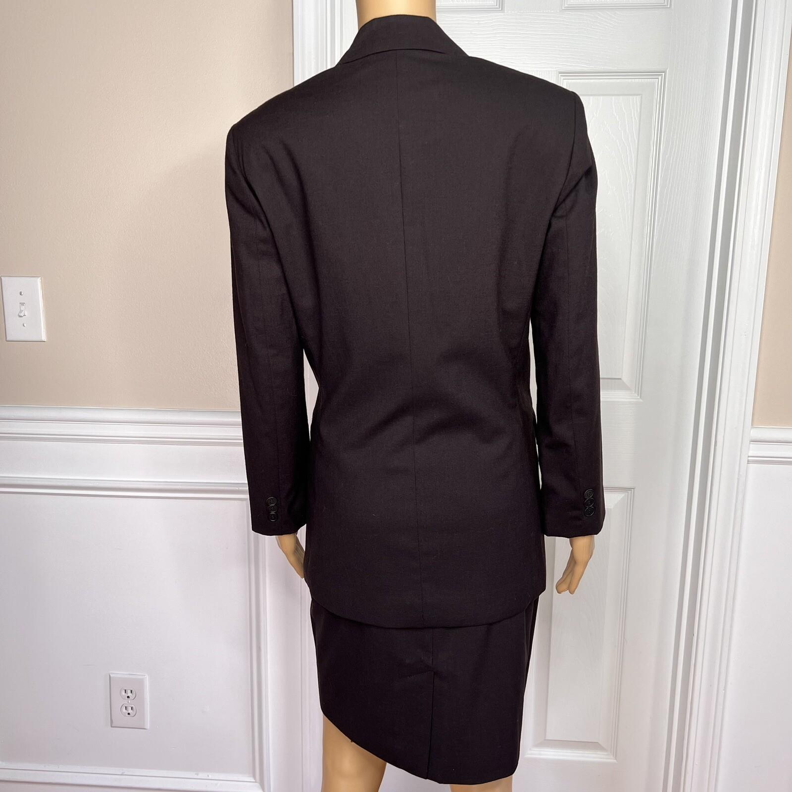 The Limited Polyester Wool Stretch Skirt Suit Size 6 Brown Lined Career 2 Piece