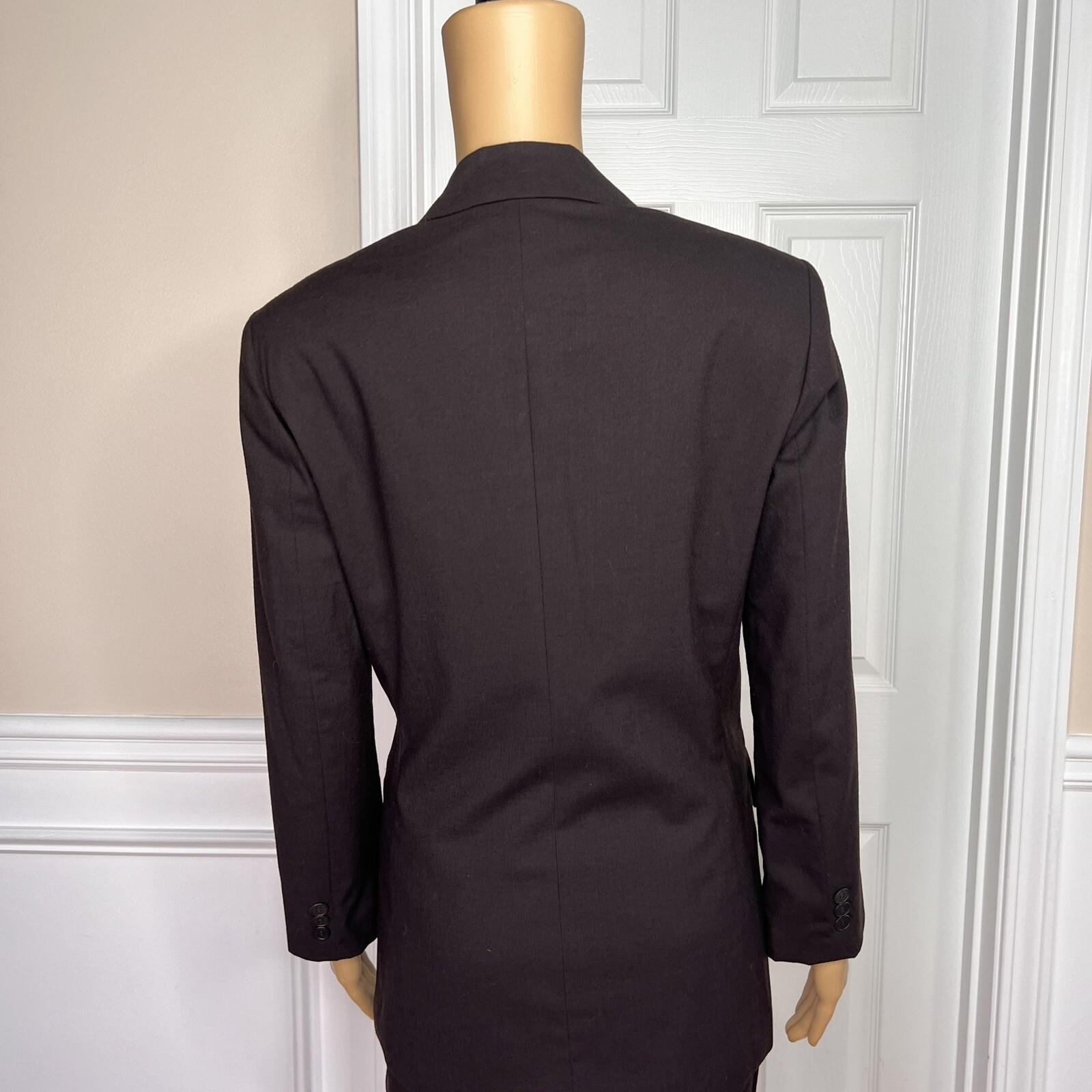 The Limited Polyester Wool Stretch Skirt Suit Size 6 Brown Lined Career 2 Piece