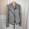 ANN TAYLOR Women 1PC Black White Tweed Metallic Lined Open Front Blazer Size 2