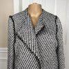 ANN TAYLOR Women 1PC Black White Tweed Metallic Lined Open Front Blazer Size 2