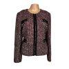 New TAHARI ASL Multicolor Tweed Metallic Lined Collarless Blazer Suit Size 10P