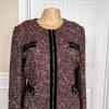 New TAHARI ASL Multicolor Tweed Metallic Lined Collarless Blazer Suit Size 10P