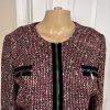 New TAHARI ASL Multicolor Tweed Metallic Lined Collarless Blazer Suit Size 10P