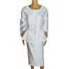 GMI Skirt Suit Size 20W White Lined Embroidered Ruffle Trumpet Sleeves 2PC
