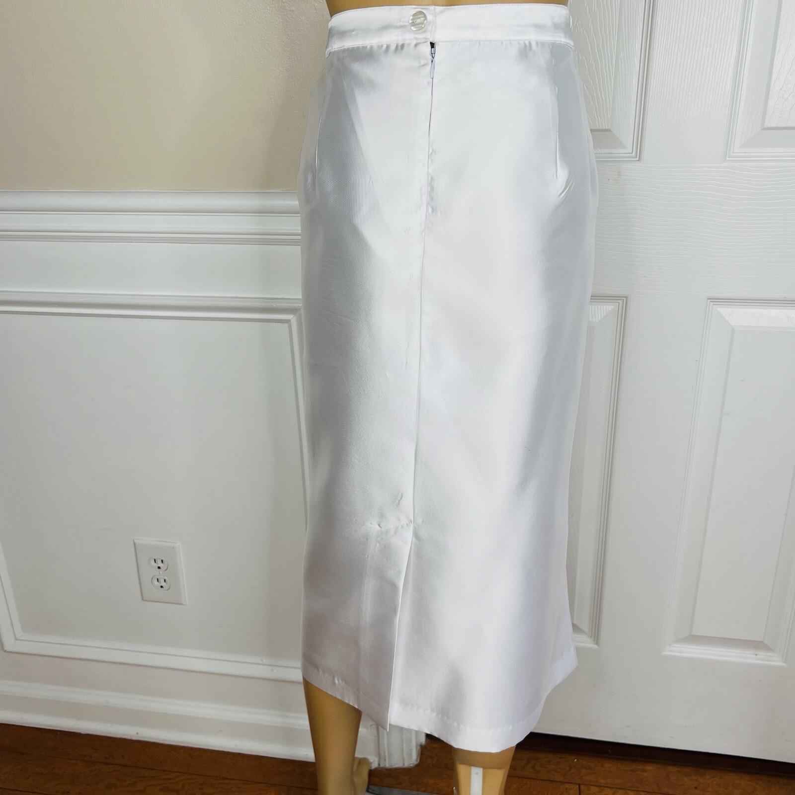 GMI Skirt Suit Size 20W White Lined Embroidered Ruffle Trumpet Sleeves 2PC