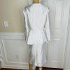 GMI Skirt Suit Size 20W White Lined Embroidered Ruffle Trumpet Sleeves 2PC
